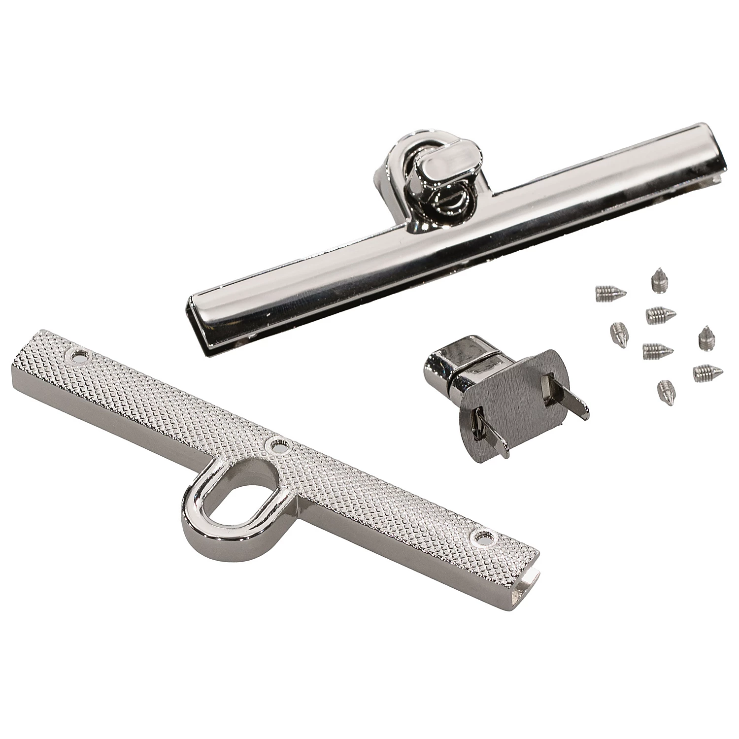 buttinette Drehverschluss, Länge: 9,5 cm, silber, 2 Stück Image