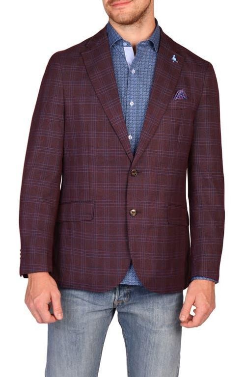 Modern Fit Glen Plaid Mèlange Sport Coat - Purple - Tailorbyrd Jackets