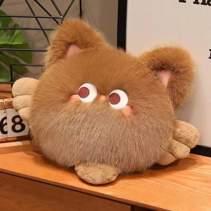 Neueste Engel Katze Warme Hand Puppe Kissen Kawaii Plüsch Spielzeug Handgemachte Puppe Cartoon Anime Nette kinder Geburtstag Geschenk Puppe Weihnachten Image