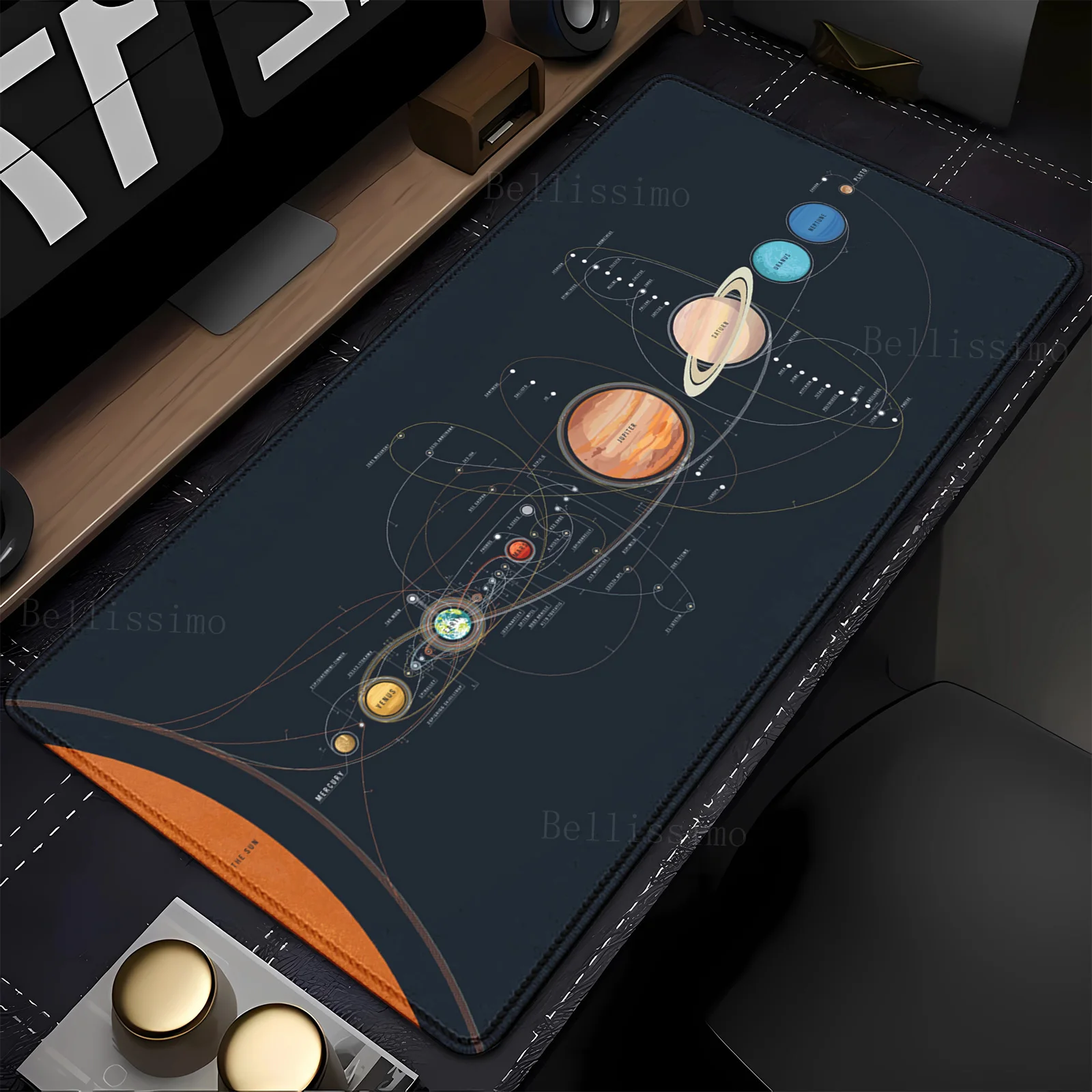 Mauspad Gamer Space Universe Sonnensystem New Home Computer Teclado Mousepad Weiche Büros Zubehör Teppich Computer Schreibtischunterlage Image