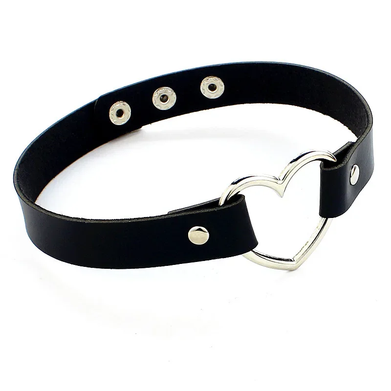 Mode Schwarz Rosa PU Leder Gothic Punk Harajuku Cosplay Kragen Halsband Halskette