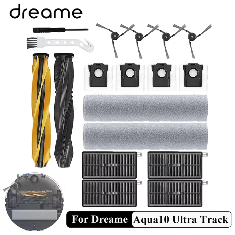 Dreame Aqua10 Ultra Track 10 Ultra Track Complete, RLR61CE / RLR81CE Wischmopps, Staubbeutel, Wischerrollen Ersatz-Kit Image