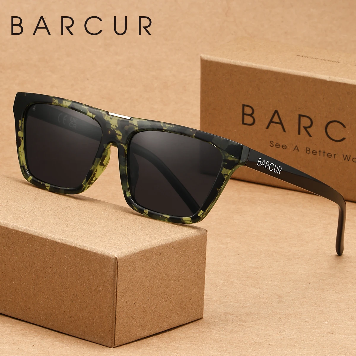Die modische Cat-Eye-Sonnenbrille von BARCUR eignen sich ein unverzichtbares Geschenk für tägliches Wandern, Angeln und Autofahren Image