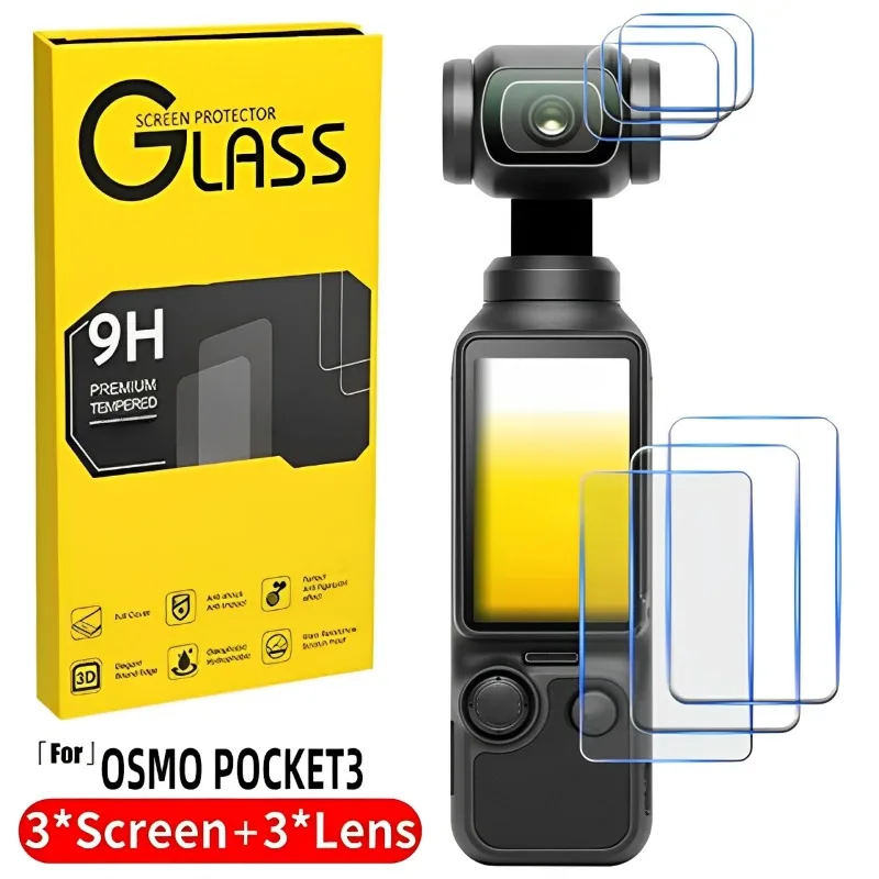 Für DJI OSMO Pocket 4/3 Gehärteter Glasfilm Displayschutzfolie Kratzfeste Objektivschutzfolie für DJI Pocket 3 Kamerafilm Image