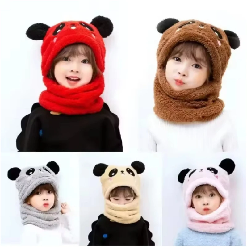 Cartoon Hut für Mädchen Jungen Schal Verdicken Kappe Winter Hut für Kinder Neugeborene Baby Zeug Kinder Hut Plus Fleece Kinder Kappen Image
