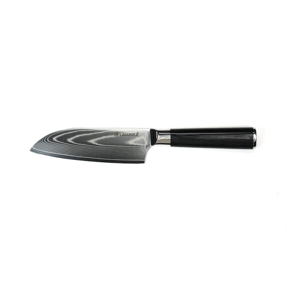 Couteau santoku noir damas 29cm avec étui