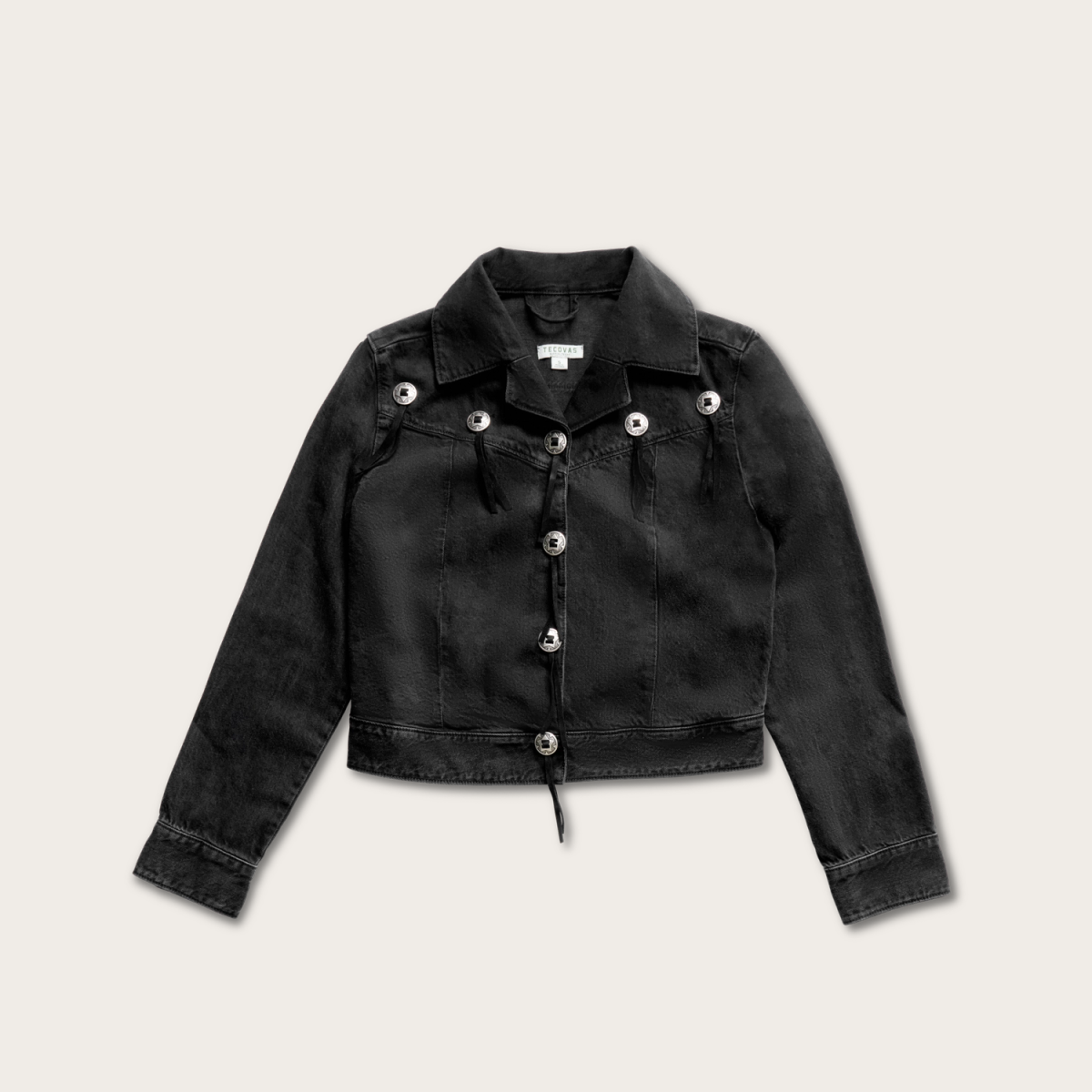 Tecovas Women's Rodeo Concho Denim Jacket, Black, Size Large