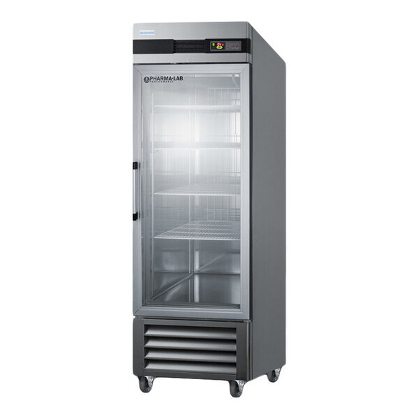 Summit Appliance ARG23ML Accucold Pharma-Lab Performance Series 23 Cu. Ft. Stainless Steel Glass Door Reach-In Pharmacy / Medical Refrigerator - 115V