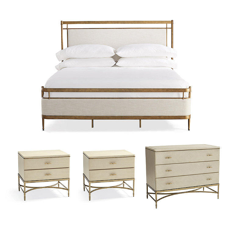 Angelina Bedroom Set - King, Bed, Two Nightstands and Three-Drawer Chest - Frontgate