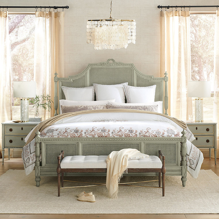 Beauvier/Etienne Bedroom Set in French Patina - Queen, Bed, Two Nightstands and Six-Drawer Dresser - Frontgate