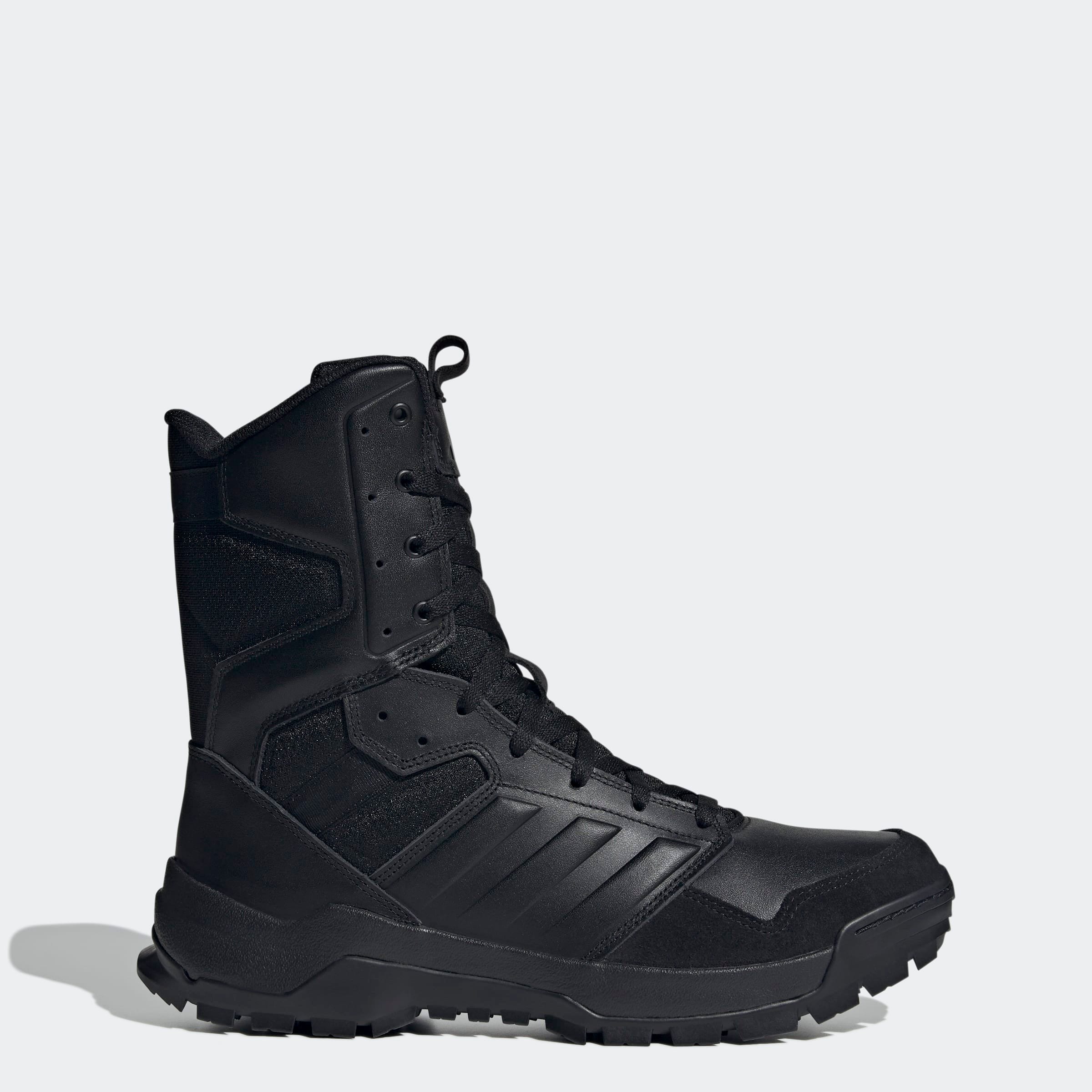 Schnürstiefel ADIDAS PERFORMANCE "GSG-9.2024 ZIP", Damen, Gr. 48, core schwarz, core schwarz, core schwarz, Leder, Synthetik, Schuhe Schnürstiefel