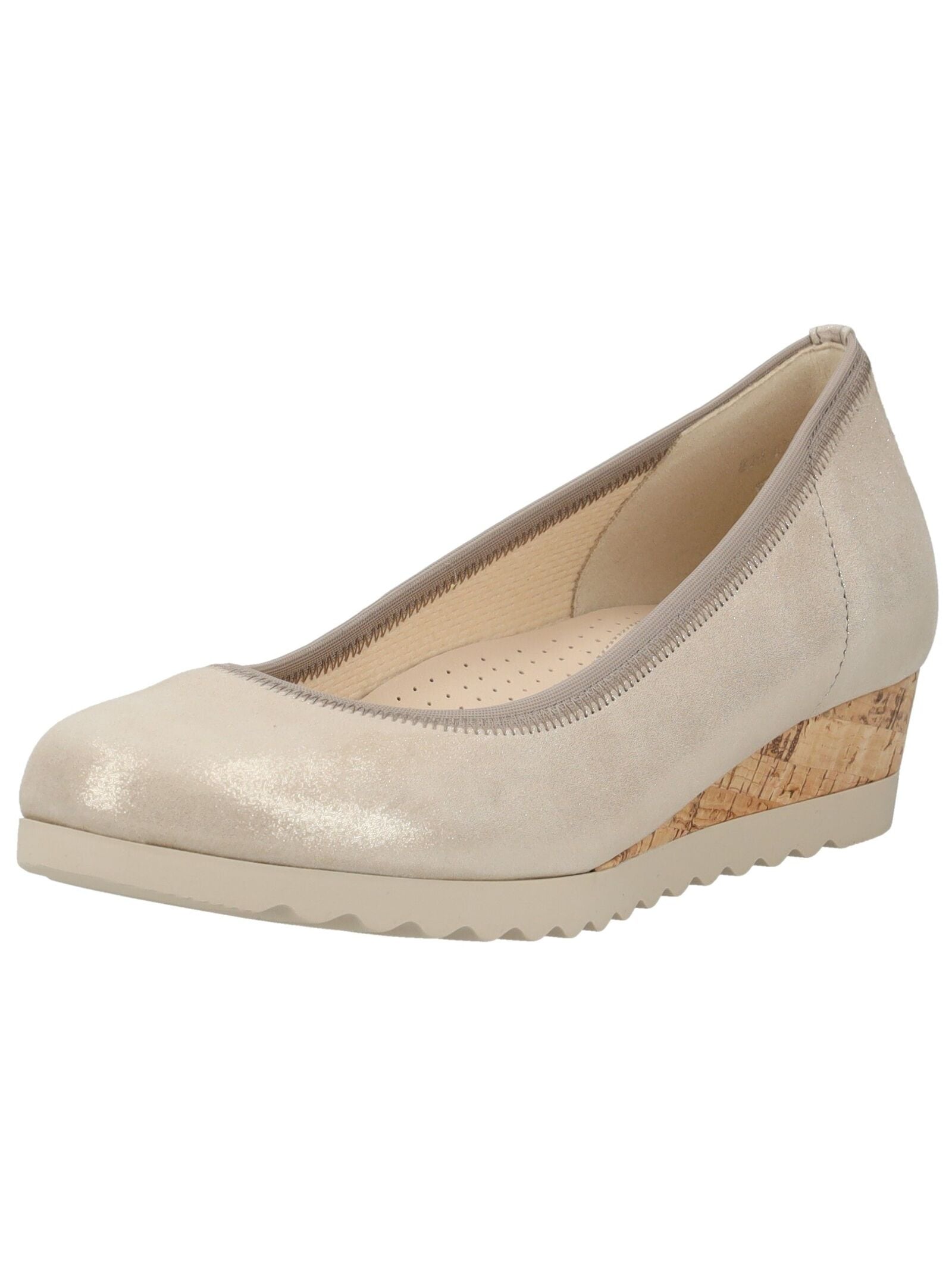Keilpumps GABOR COMFORT "Gabor Comfort Pumps Leder", Damen, Gr. 42, beige lack, Leder, Schuhe