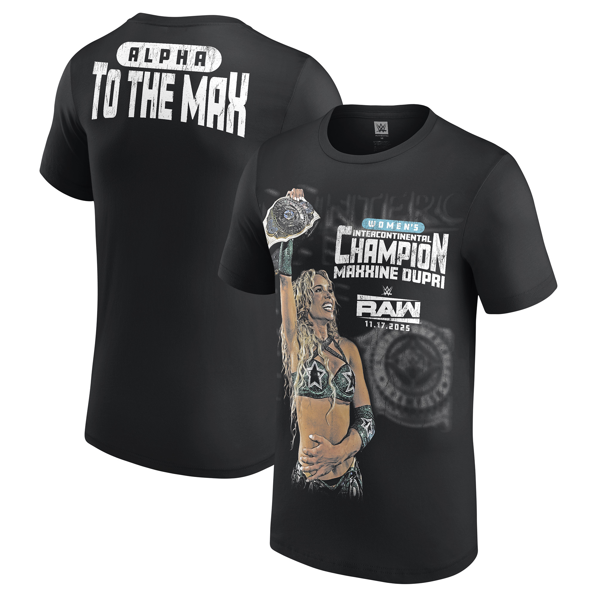 Schwarzes Herren-T-Shirt von Maxxine Dupri, Damen-Intercontinental-Champion Image