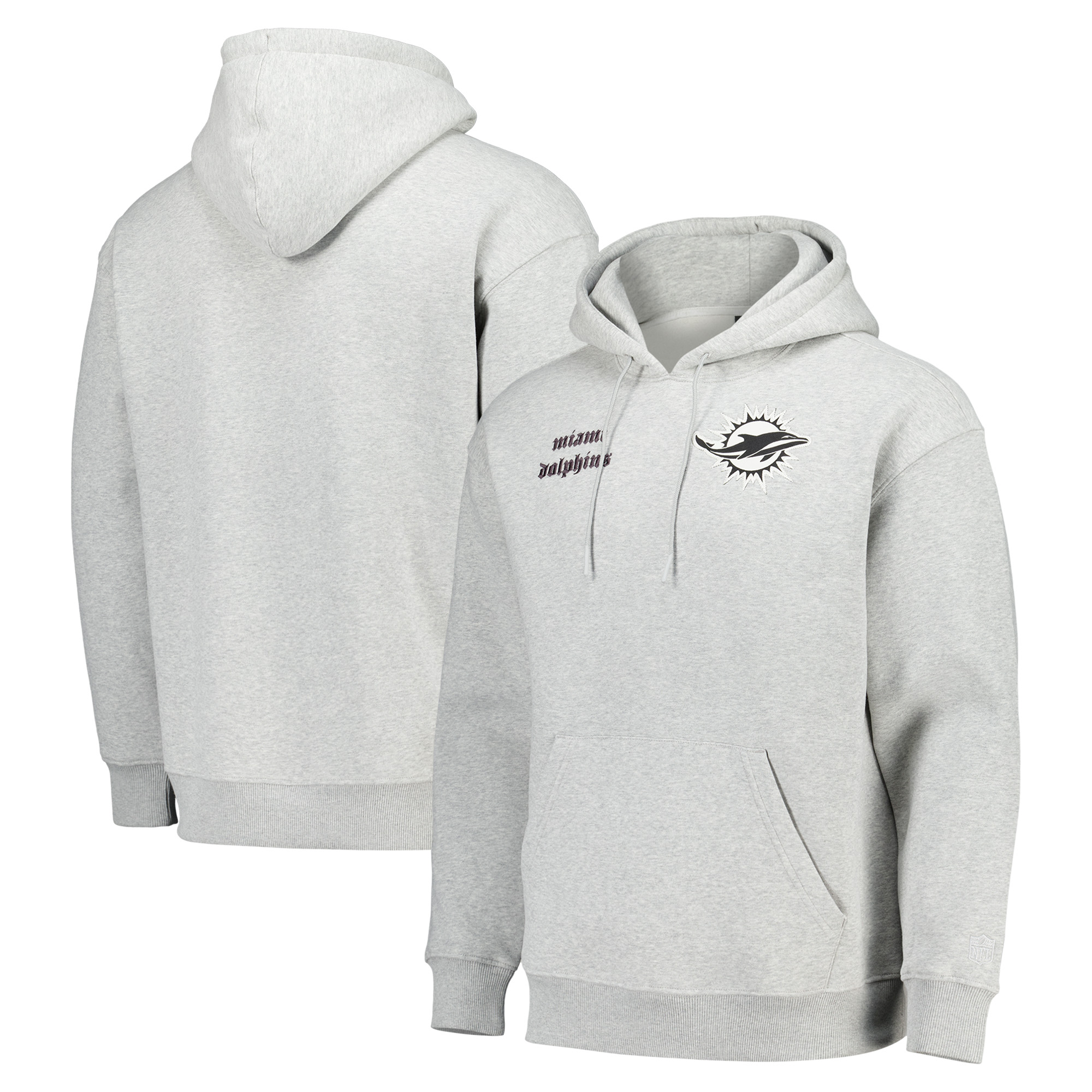 Miami Dolphins Elements Superweich Fleece Pullover Hoodie - Stahlgrau meliert - Herren Image