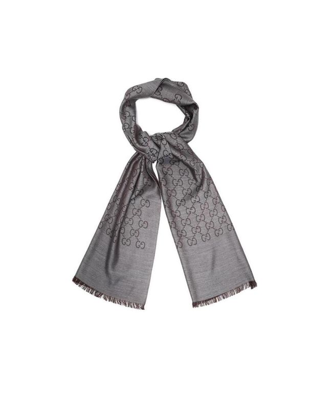 Classic Logo Scarf - Gray - Gucci Scarves