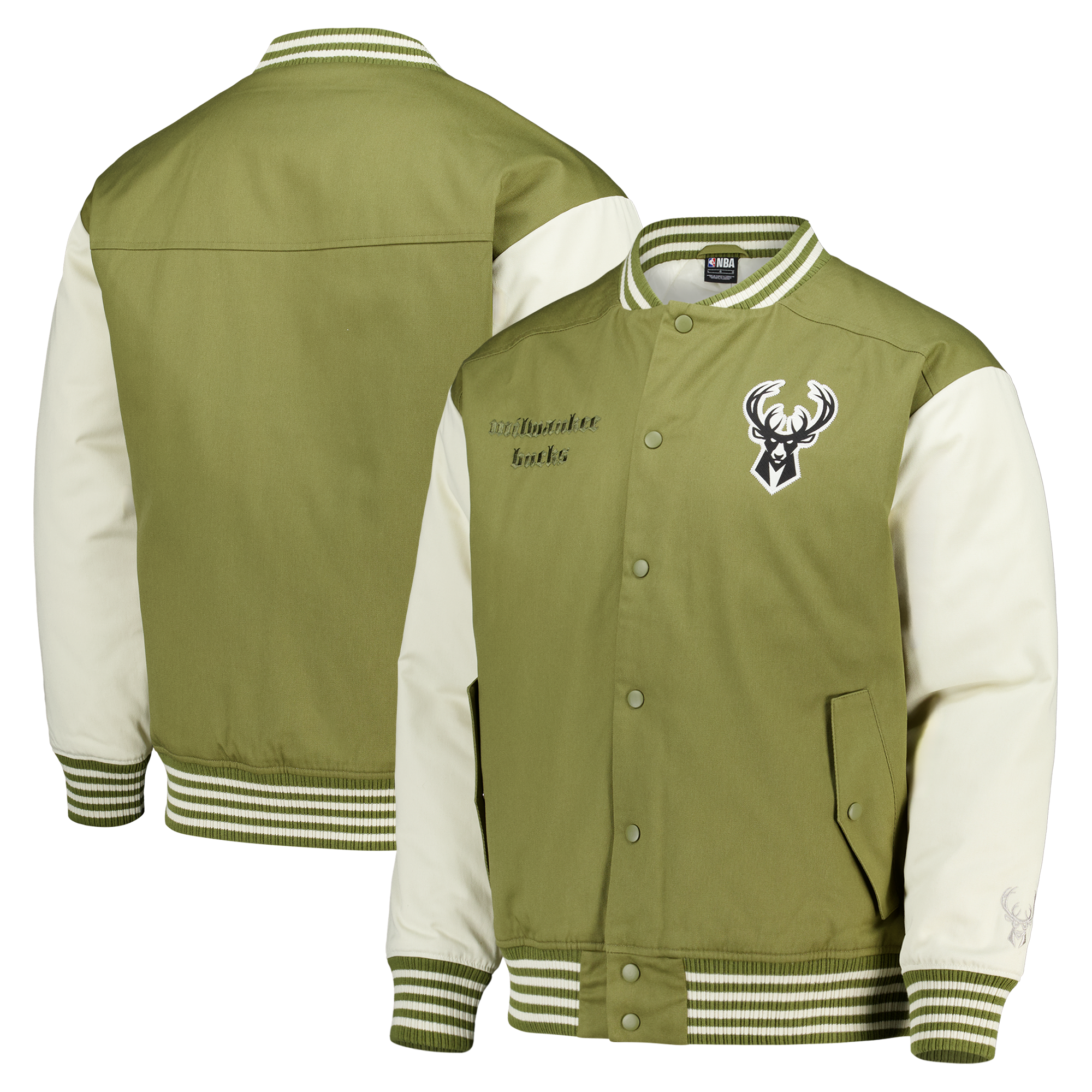 Milwaukee Bucks Elements Varsity Jacke – Safari – Herren