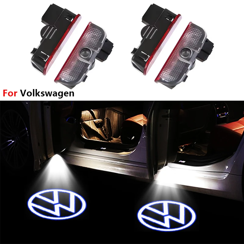 2Pcs Für Touareg Passat B6 B7 B8 B9 Golf 5 6 7 MK6 MK7 GTI Jetta R LED Auto Tür projektor Willkommen Geister Schatten Licht Zubehör Image