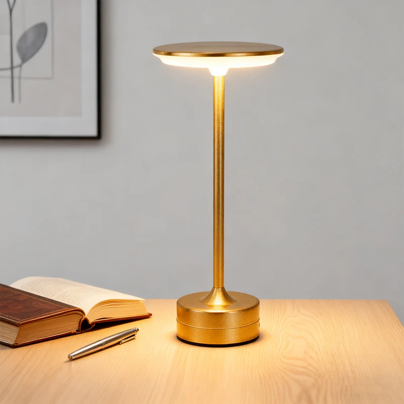 USB wiederaufladbare Touch-Sensor-LED-Tischlampe, tragbares kabelloses Nachtlicht für Schlafzimmer, Leselampe mit stufenloser Dimmung für Bar