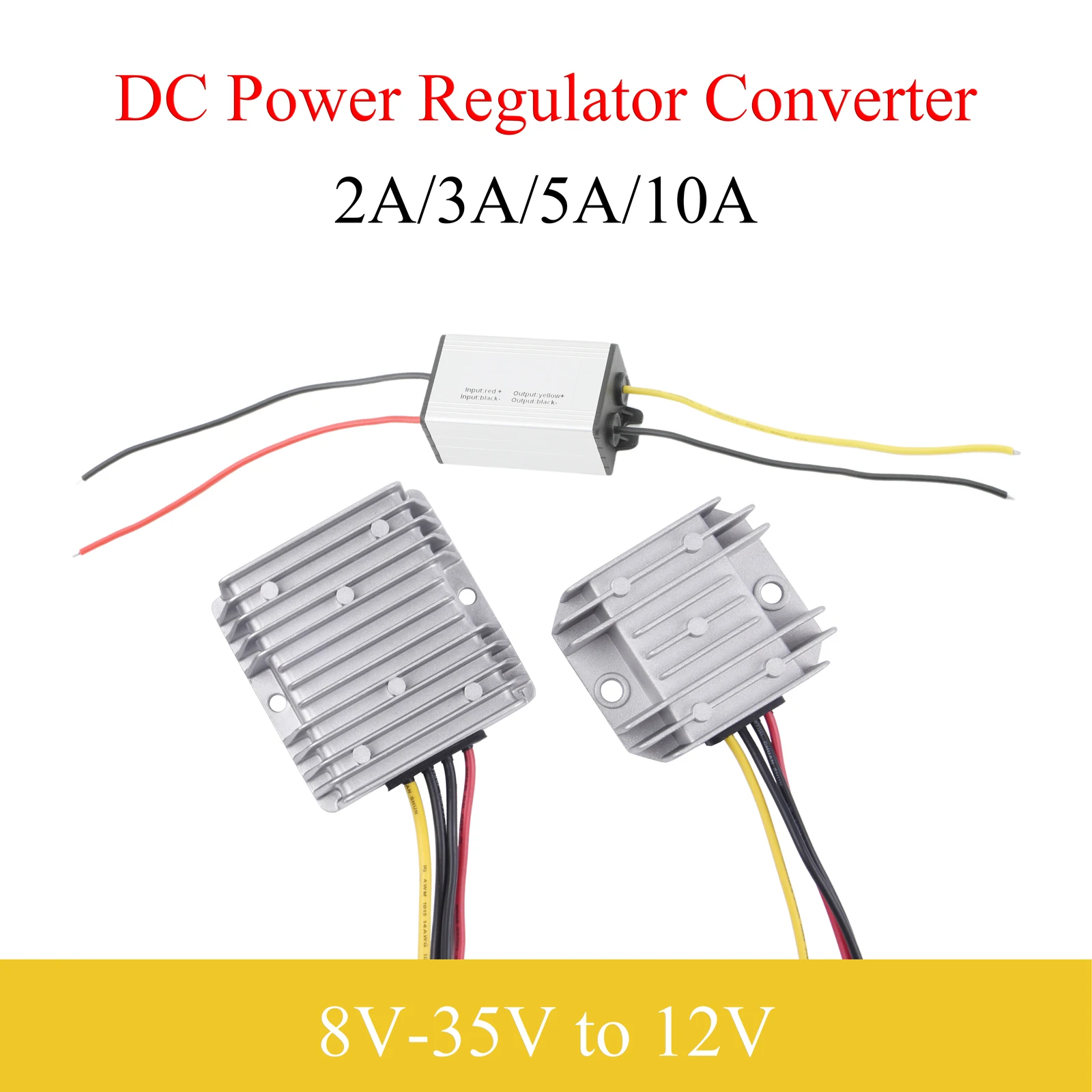 8V-35V zu 12V DC Power Converter 2A 3A 5A 10A Stabilisator Spannung Automotive netzteil Modul Wasserdicht Für Auto Image
