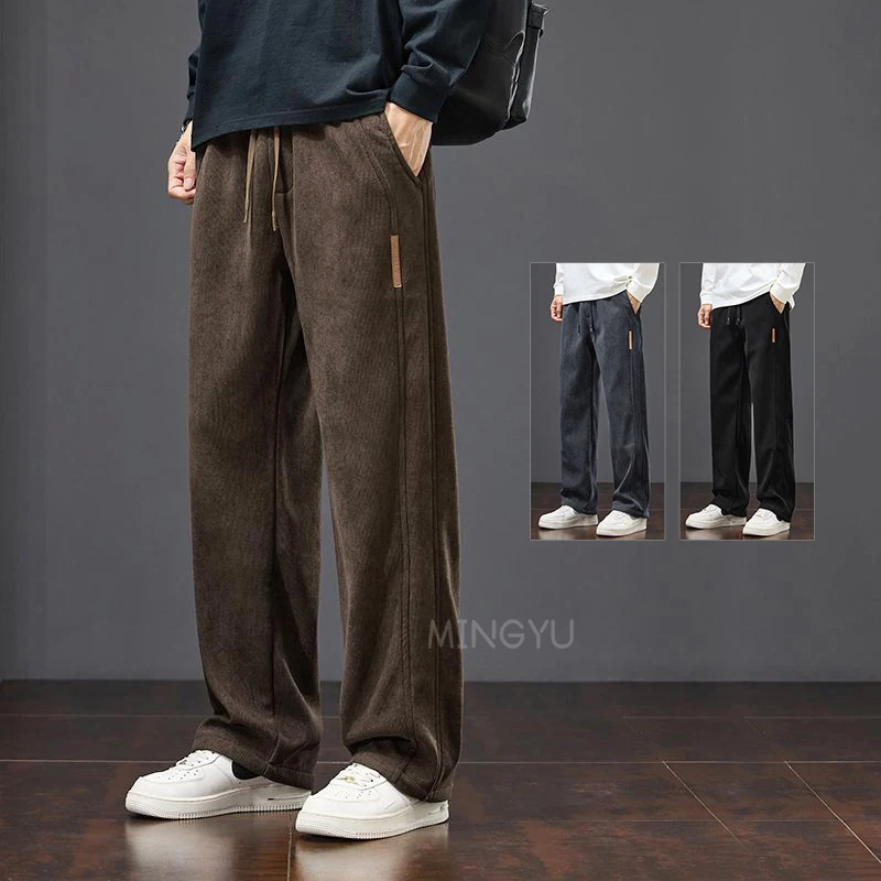 Hohe Qualität Marke Kleidung Winter Cord Hosen Männer Fracht Arbeit Dicke Baggy Streetwear Jogger Braune Hose Männlich Große Größe