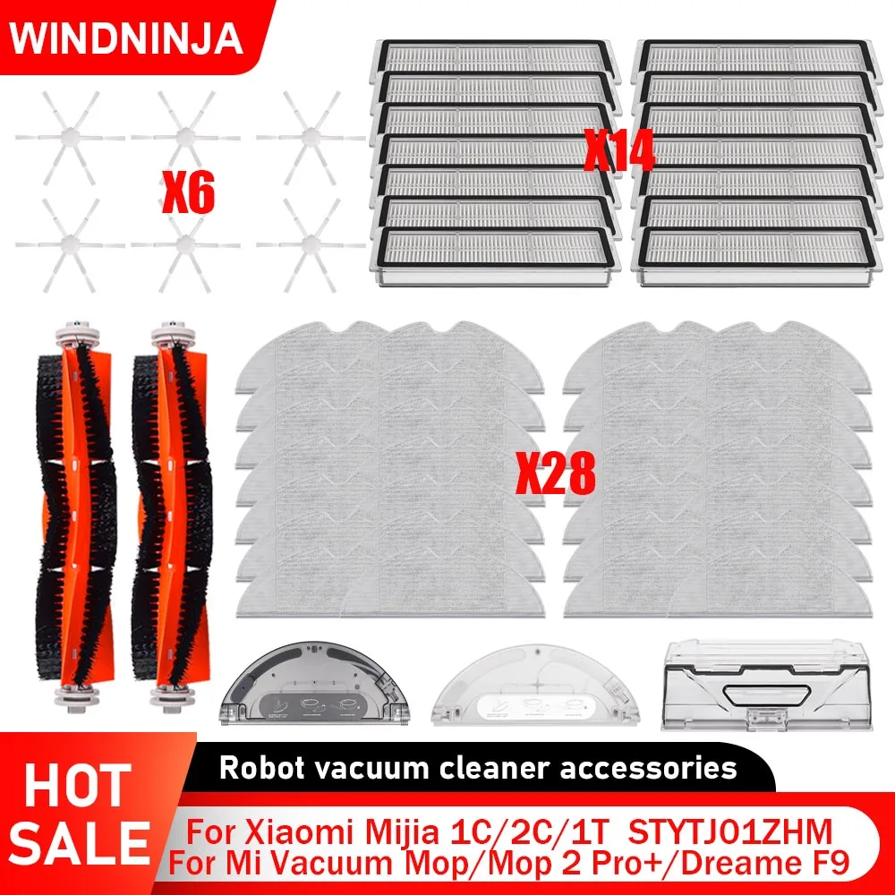 Für Xiaomi Mijia 1T 1C 2C STYTJ01ZHM Mi Mopp Roboter Vakuum Für Dreame F9 Staub Box Wichtigsten Pinsel filter Mopp Tuch Seite Pinsel Zubehör Image