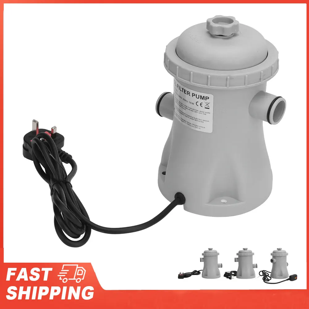 Schwimmbad-Filterpumpe mit klarer Kartusche, geräuscharm, aufblasbares Pool-Filterpumpen-Set, energiesparend, 330 Gallonen ABS für den Haushalt Image