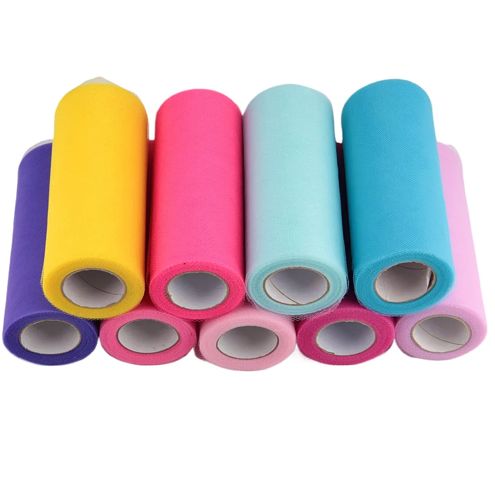 Tüll rolle 15cm * 25yards Rolle Stoff Spule Tutu Party Geburtstag Geschenk verpackung Hochzeits dekoration Tüll Organza Rolle Lieferungen Image