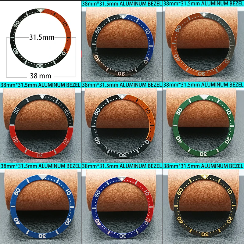 38mm Aluminium Uhr Lünette Einsatz NH35 Gehäuse Ring Passt Submariner NH35 NH36 Tauchen Fall Lünette Ring Teile Männer uhr Geschenke Image