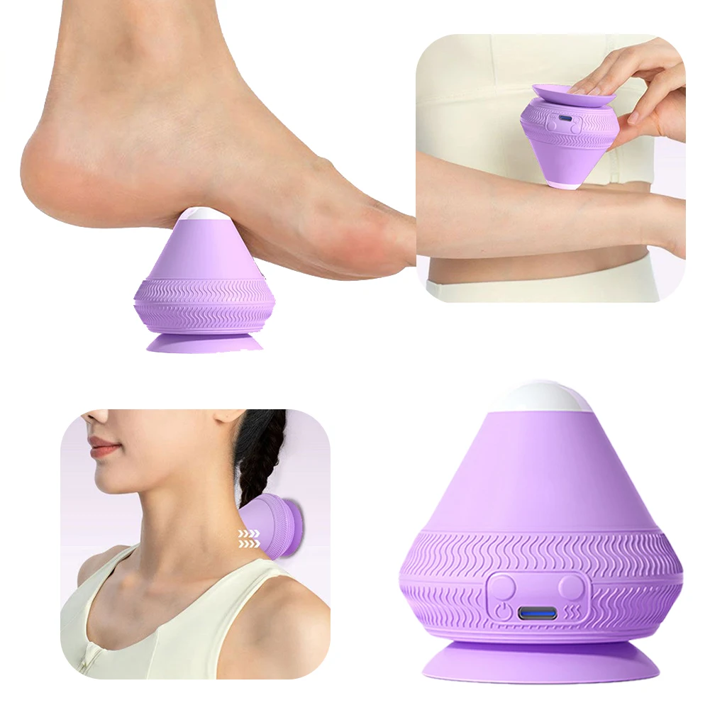 Boule de cône de Massage avec ventouse, boule de Massage vibrante électrique, masseur de Relaxation musculaire pour la Relaxation des tissus profonds
