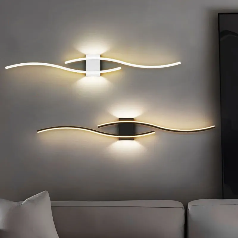 Innen-LED-Wandleuchten, Wandleuchte, Beleuchtung für Flur, Foyer, Schwarz, Weiß, Wandleuchte für Zuhause, Schlafzimmer, Wohnzimmer, Innenlampen