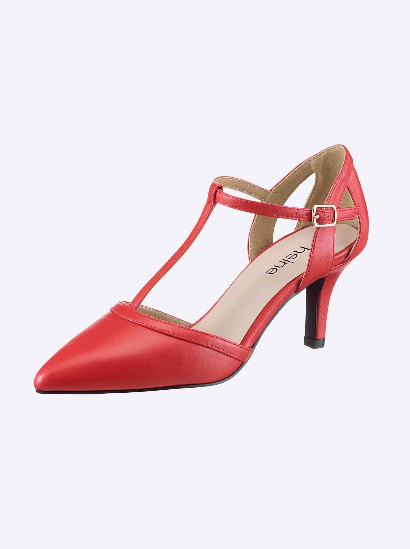 Pumps HEINE, Damen, Gr. 42, rot, Synthetik, Schuhe Pumps