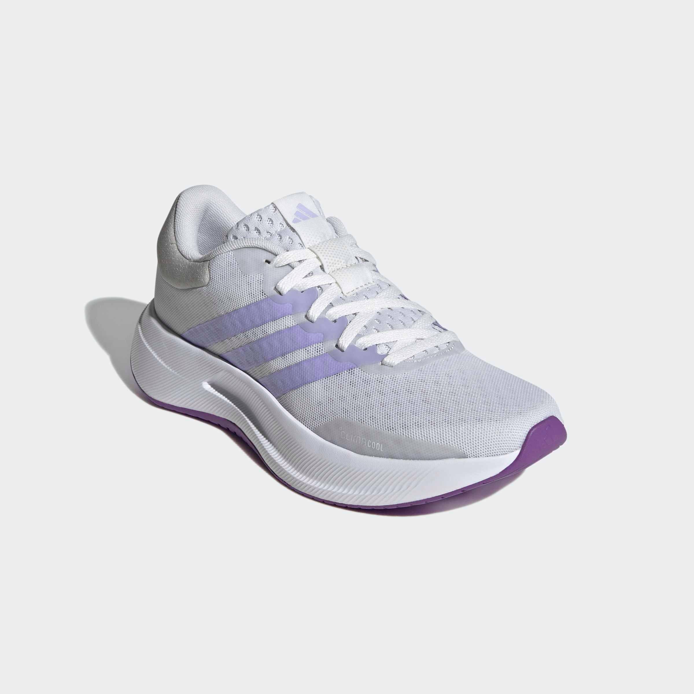 Laufschuh ADIDAS PERFORMANCE "TREADMOVE", Damen, Gr. 38,5, crystal weiß, glow lila, grau one, Synthetik, Textil, Schuhe Laufschuh
