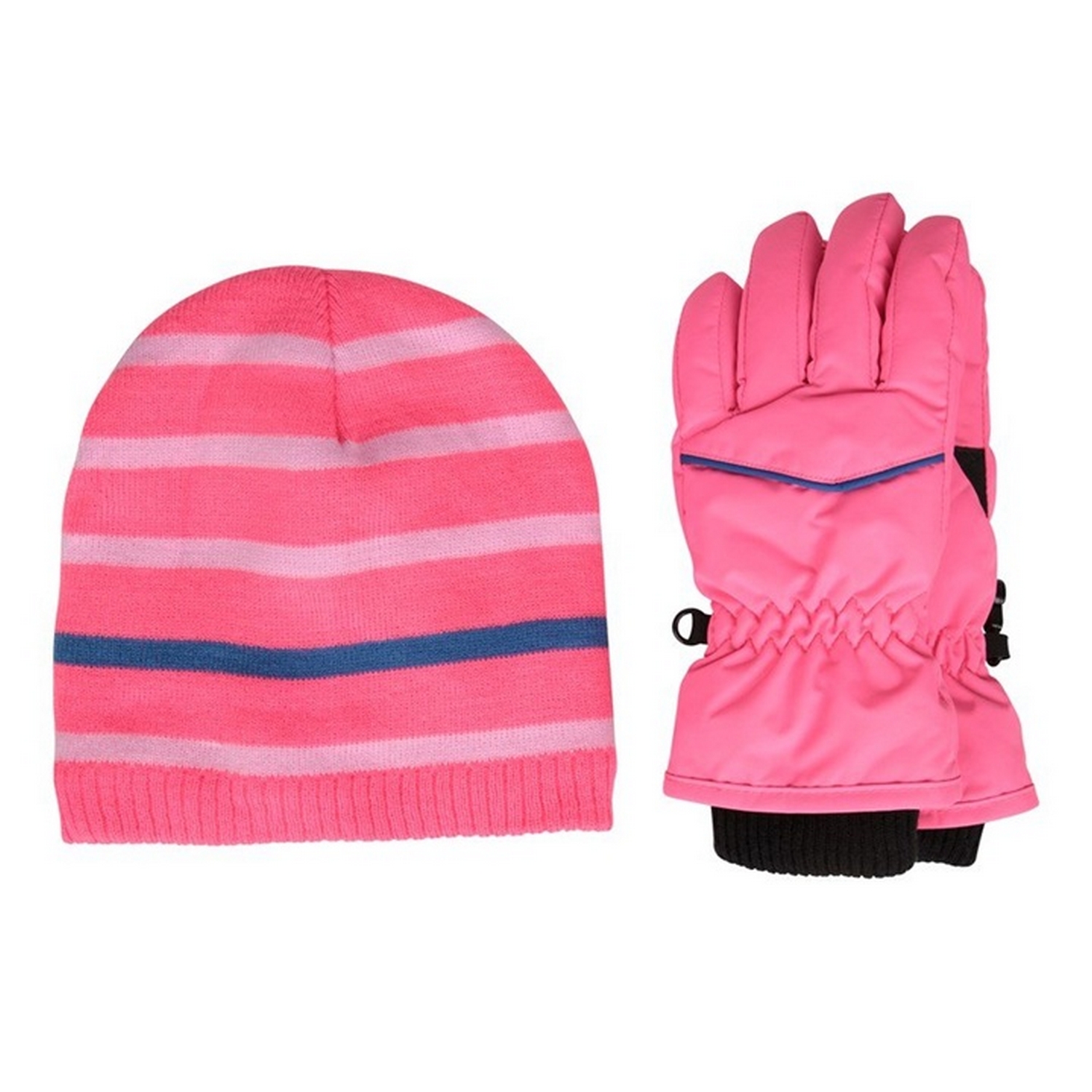 Mountain Warehouse - Hut- und Handschuh-Set für Kinder, Isotherm, Leine (Pink) Image