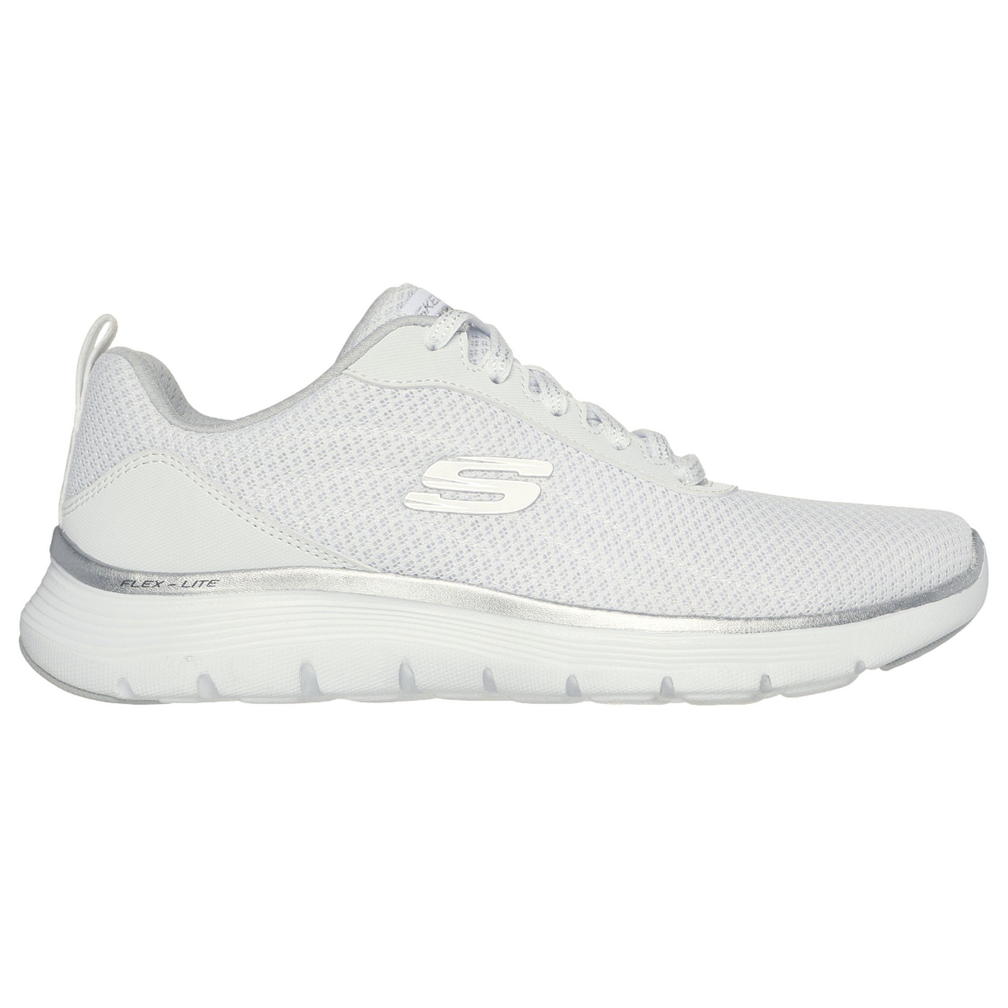 Skechers - Damen Sneaker "Flex Appeal 5.0 Uptake", Kontrast (Weiß/Silber)