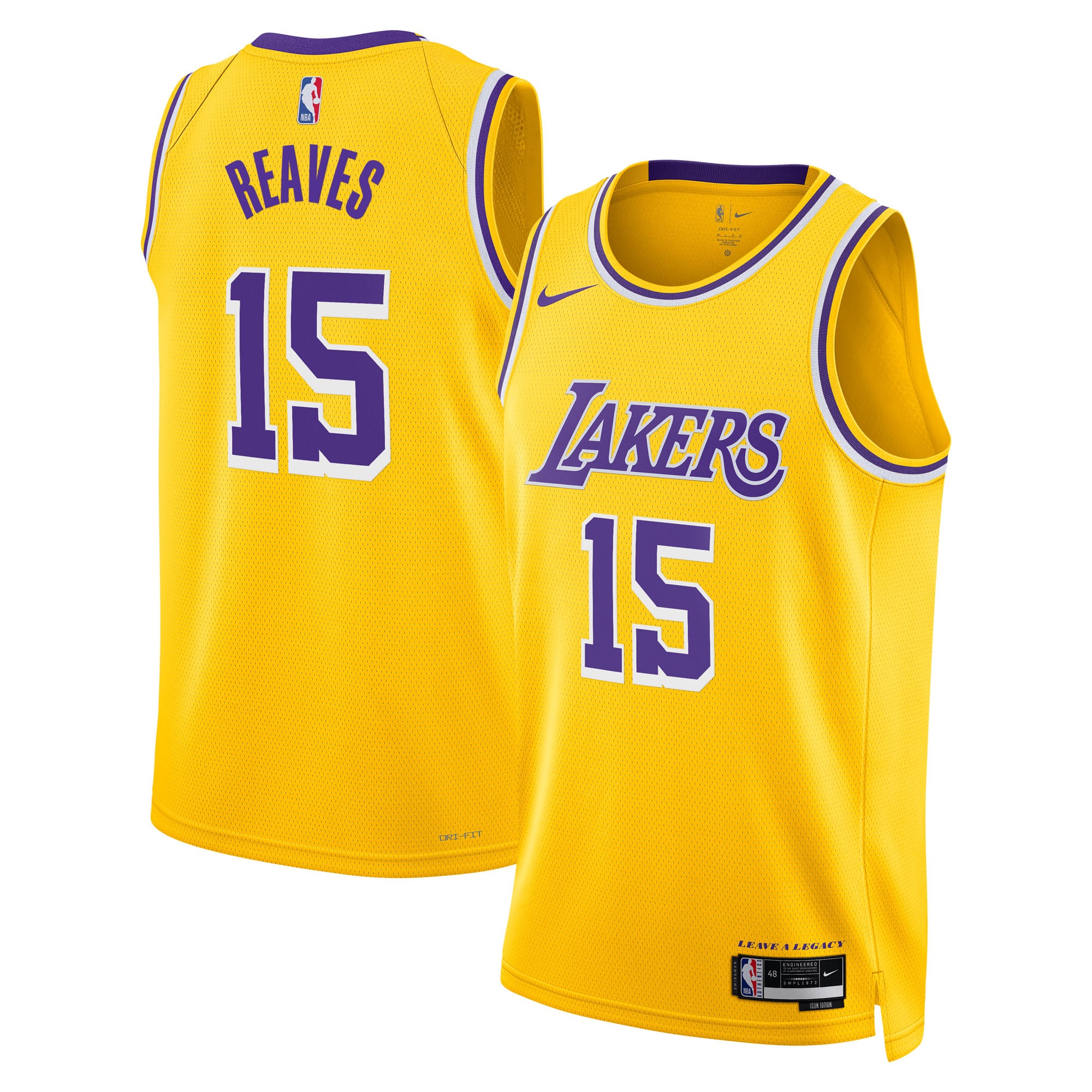 Los Angeles Lakers Nike Icon Edition Swingman-Trikot – Gold – Austin Reaves – Jugend