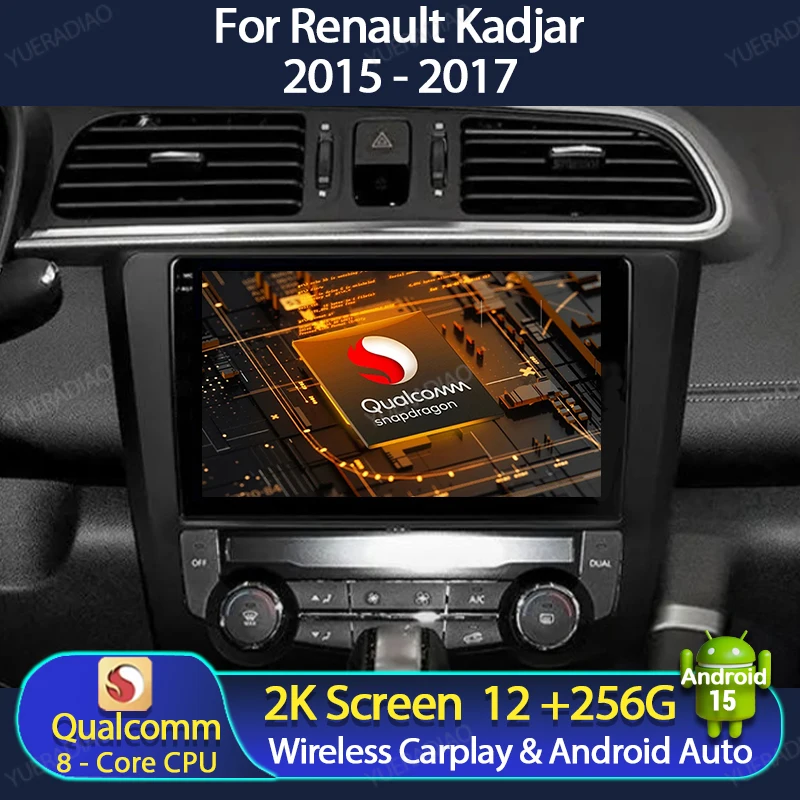 Android 15 Autoradio Für Renault Kadjar 2015 2016 2017 2018 2019 GPS NAVI Multimedia Stereo Video Player 2DIN BT 4G LTE 5G WIFI Image