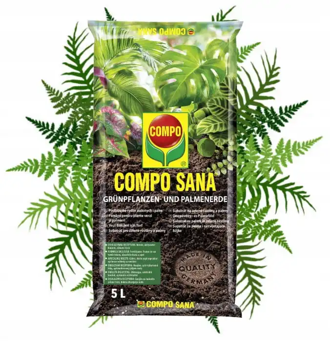 Compo Sana Ground für Grünpflanzen und Handflächenbäume 5L Mischung aus Perlith und Dolomit Torf Image