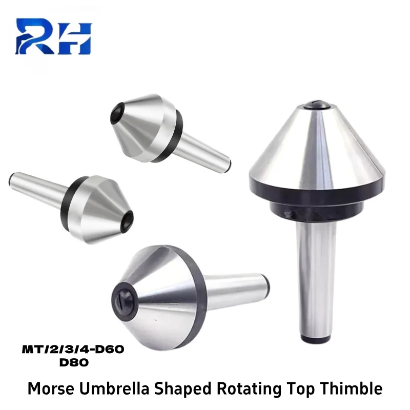 MT2 MT3 MT4 D60 D80 Morse Regenschirm geformt rotierende Oberseite Fingerhut CNC-Drehmaschine hochpräzise Hartmetall-Pilz-Live-Top Image