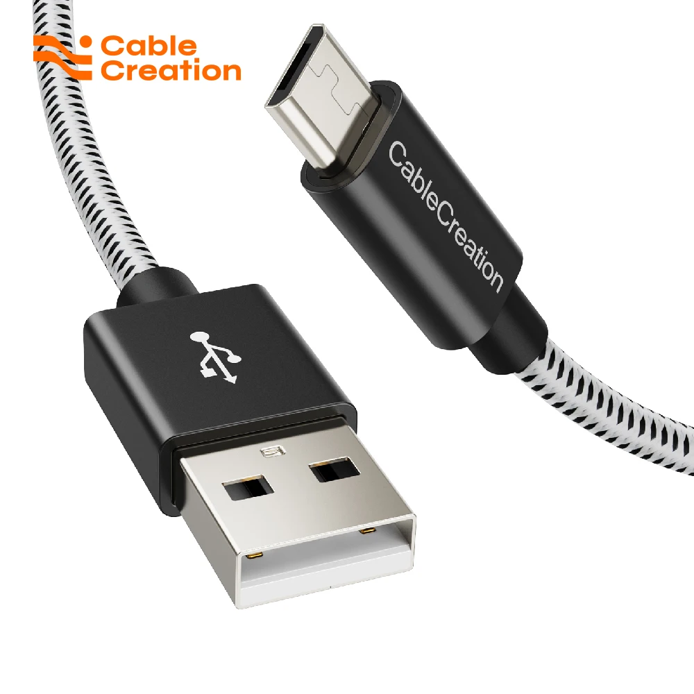 CableCreation geflochtenes USB-auf-Micro-USB-Kabel, 1,2 m, USB 2.0, Schnelllade-Datensynchronisierungskabel, Schwarz Image