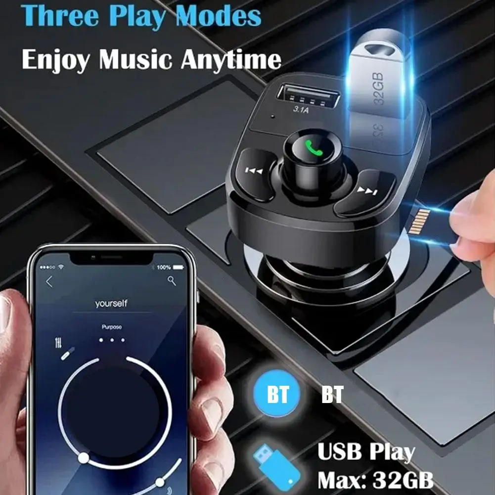 Auto Drahtlose Bluetooth Noise-cancelling Mikrofon Auto Sender BT 5,0 MP3 Player Dual USB Port 3,1 A Ausgang Auto Elektronik Image