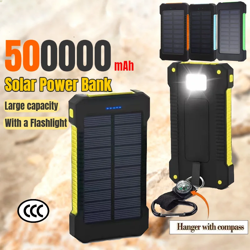 Xiaomi 500000 mAh Wasserdichte Outdoor Solar Power Bank Dual USB Reise Tragbare Solar Telefon Ladegerät Solar Powerbanks Für Camping Image