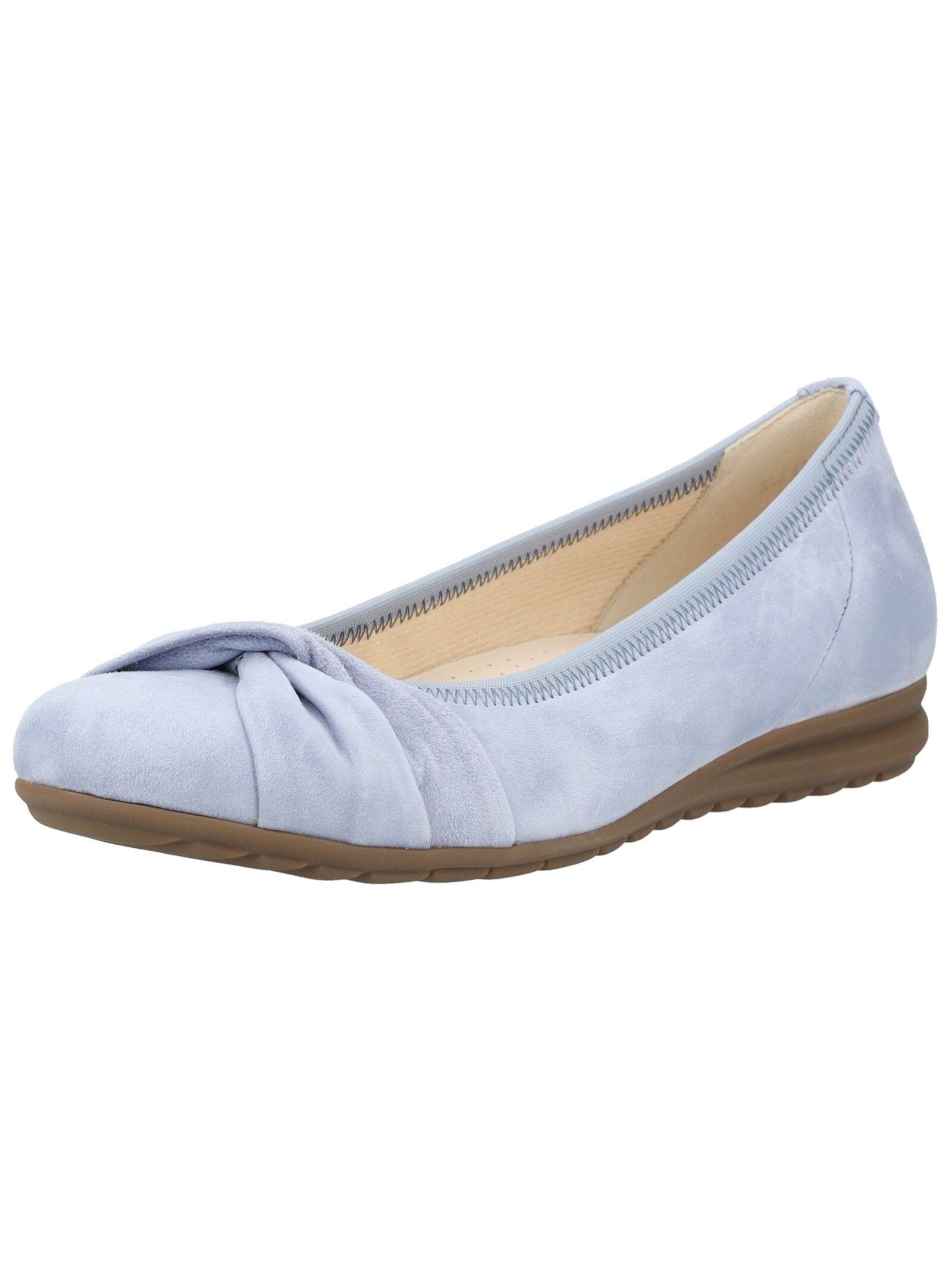 Ballerina GABOR COMFORT "Gabor Comfort Ballerinas Leder", Damen, Gr. 42, azur, Leder, Schuhe Ballerina