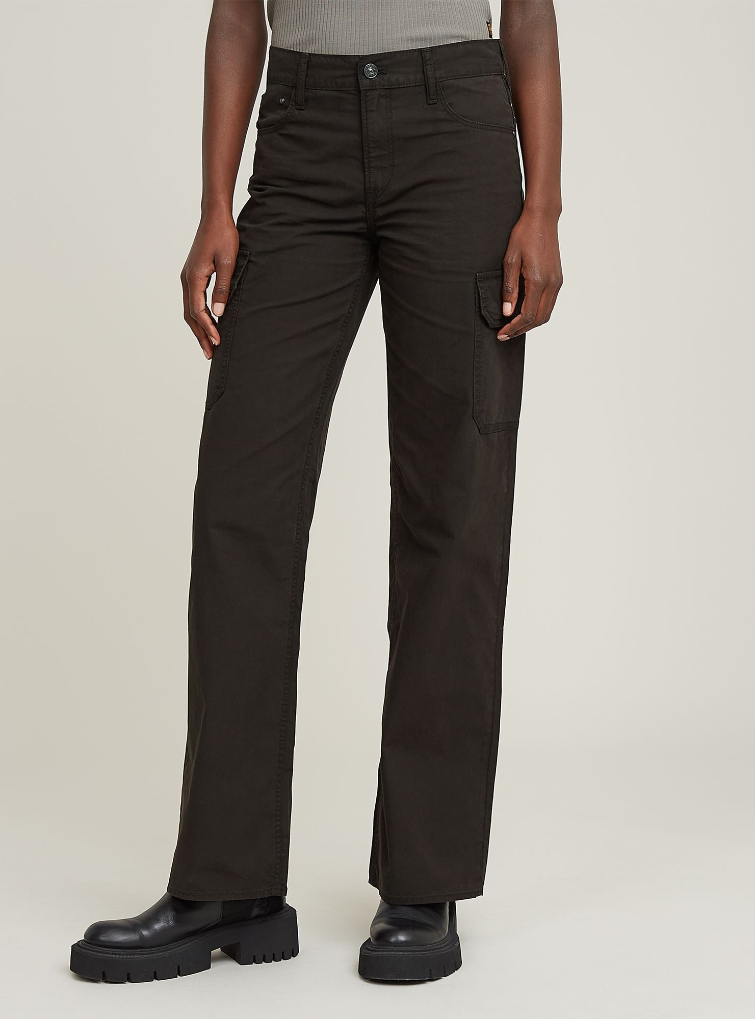 Cargohose G-STAR "Judee Cargohose", Damen, Gr. 23, Länge 30, dk schwarz gd, Obermaterial: 70% Baumwolle, 30% Baumwolle, Hosen Cargohose