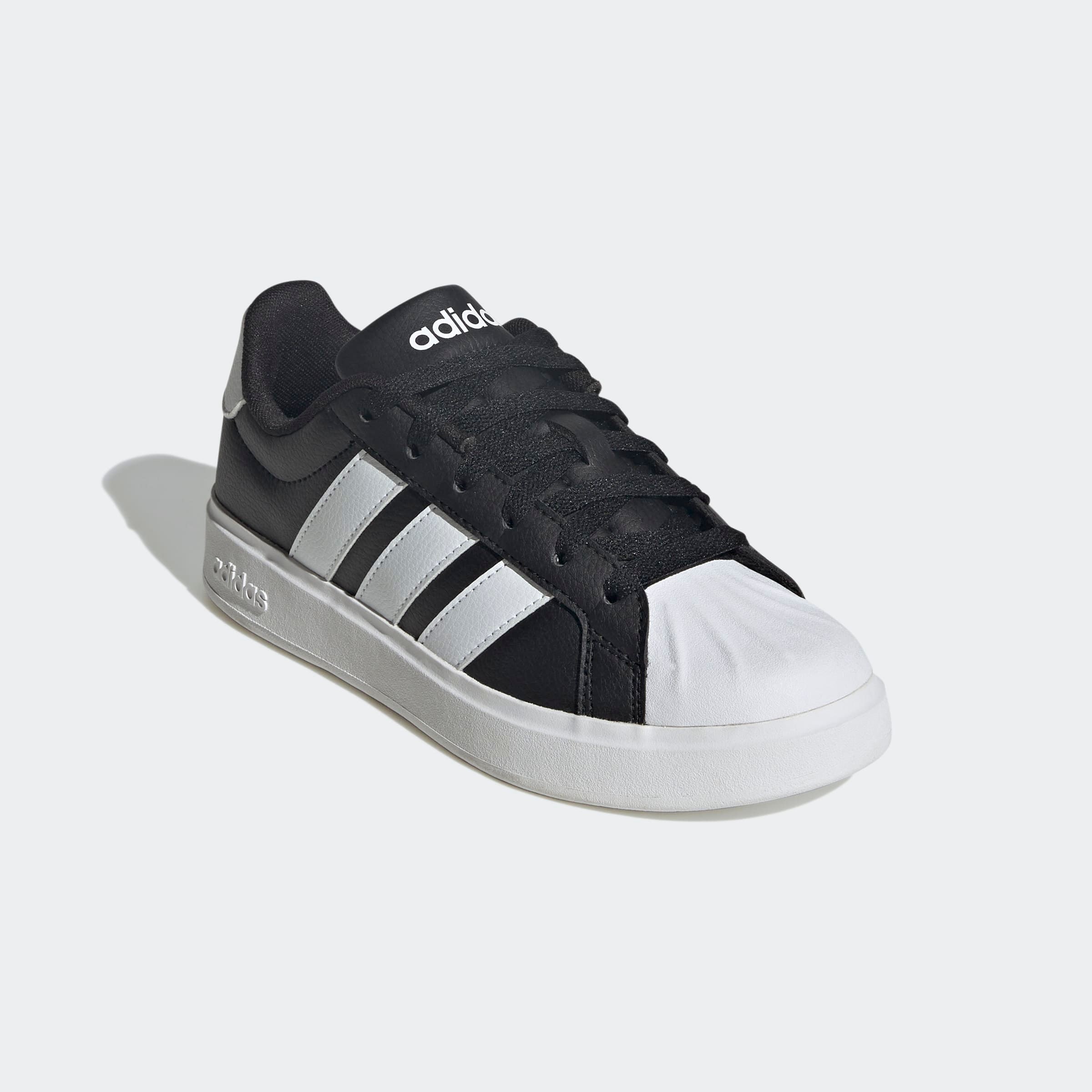Sneaker ADIDAS SPORTSWEAR "STREETTALK", Damen, Gr. 35,5, core schwarz, cloud weiß, cloud weiß, Synthetik, Schuhe Sneaker, inspiriert vom Design des adidas superstar