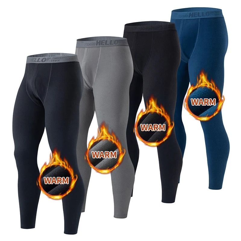 Mens Warm Pants Slim Fit Winter Leggings Soft Comfortable Plus Size xl gray