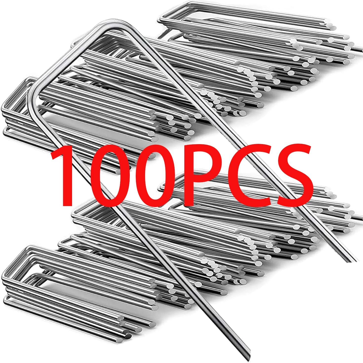 U Type Galvanized Turf Staples Landscape Sod Pins For Securing Artificial Grass & Garden Fencing 2.5 X 40 X 200mm 100 Pcs