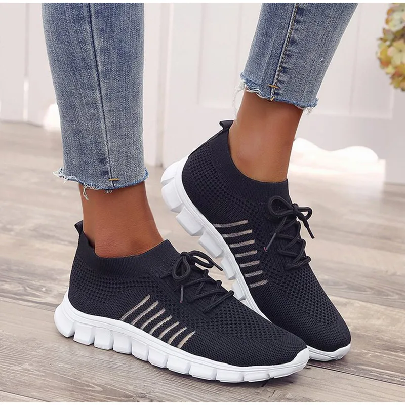 Womens New Summer Sneakers Mesh Slip On Running Shoes Comfortable Walking Platform Casual Shoes For Female brown 42