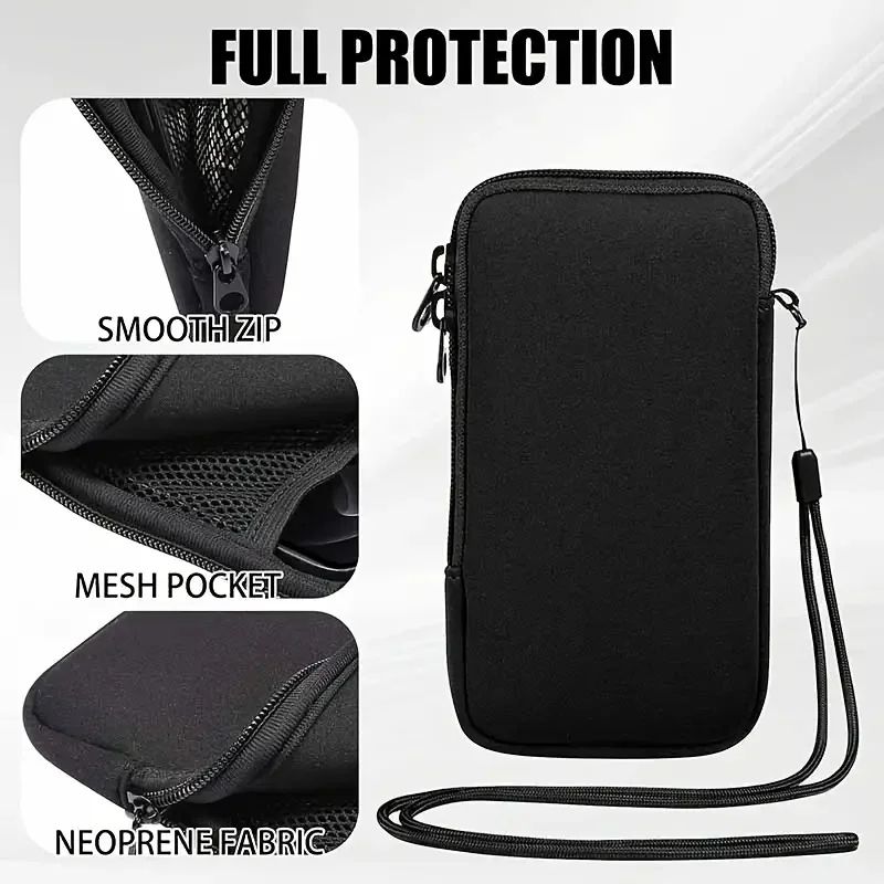 Neoprene Zipper Phone Pouch Protective Black Sleeve Case For Multiple Smartphone Models Neoprene Zipper Phone Pouch Protective Black Sleeve Case For Multiple Smartphone Models