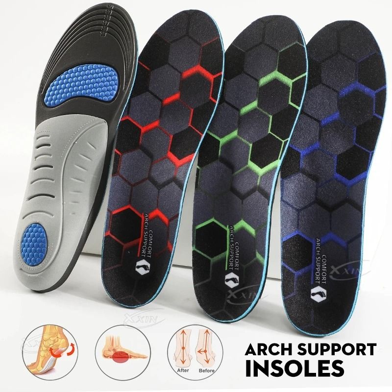 Lightweight EVA Arch Support Insoles For Running And Sports Shoes l blue 2 Pairs