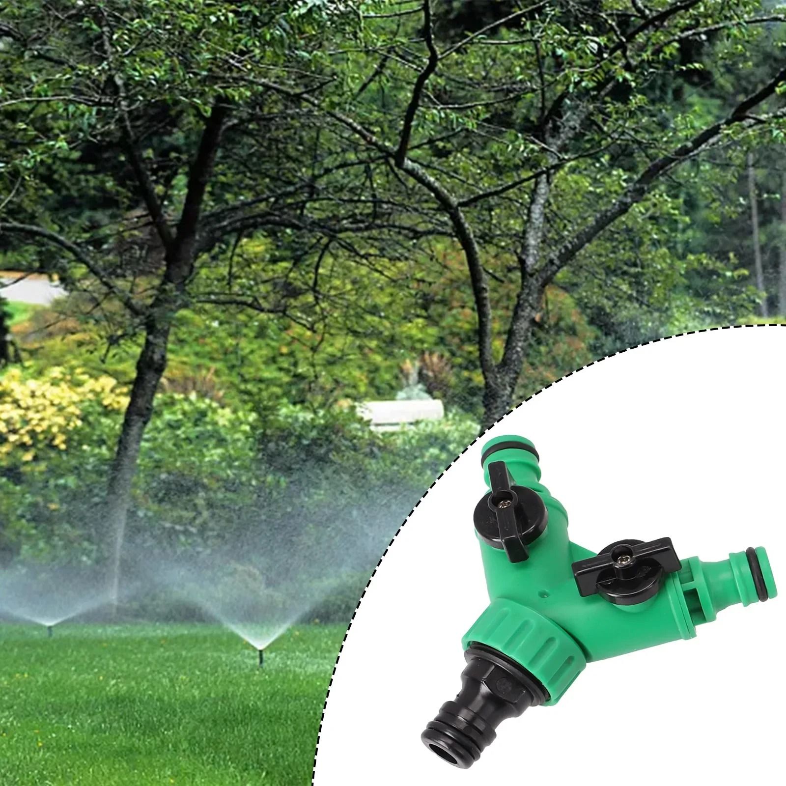 Garden Water Pipe Connector Y Shape Hose Splitter With Valve Plastic Two Way Adapter Garden Water Pipe Connector Y Shape Hose Splitter With Valve Plastic Two Way Adapter